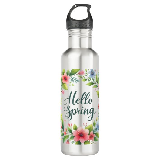 Water Bottle-Spring Floral Drinkware Edelstahlflasche (Vorderseite)