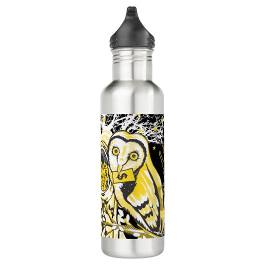 Water Bottle – Urban Tree Owl & Wealth Surreal Pop Edelstahlflasche (Rechts)