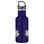 Water Bottle with Bold Floral Motif and Heartfelt  Edelstahlflasche (Rückseite)