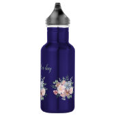 Water Bottle with Bold Floral Motif and Heartfelt  Edelstahlflasche (Rechts)