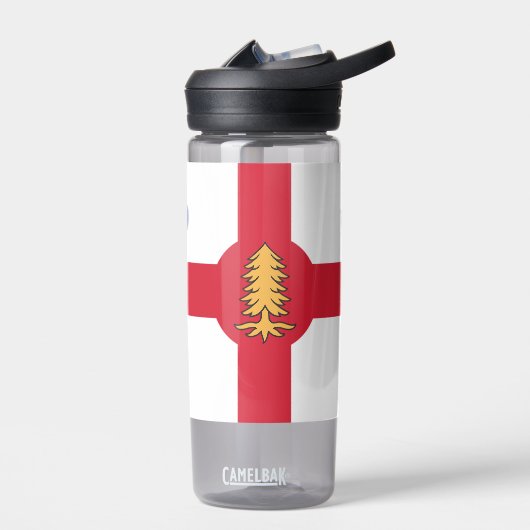 Water bottle with flag of Montreal, Quebec, Canada Trinkflasche (Links)