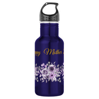 Water Bottle with Floral Arrangement and Mother's  Edelstahlflasche