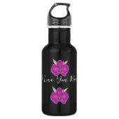 Water Bottle with Floral Pattern and Mother's Day  Edelstahlflasche (Vorderseite)