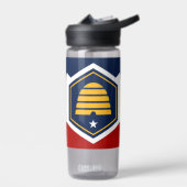 Water bottle with new flag of Utah, USA Trinkflasche (Links)