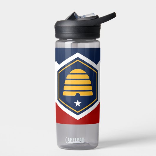 Water bottle with new flag of Utah, USA Trinkflasche (Links)