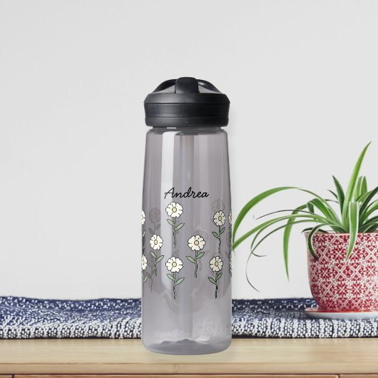 Water bottle with pretty daisy flowers trinkflasche