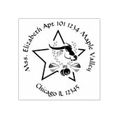 Water Buffalo Carabao in einer Black Star Zuhause- Gummistempel (Prägung)