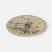 Water Buffalo Children Chinesisch Ox Year 2021 PP Pappteller (Schrägansicht)