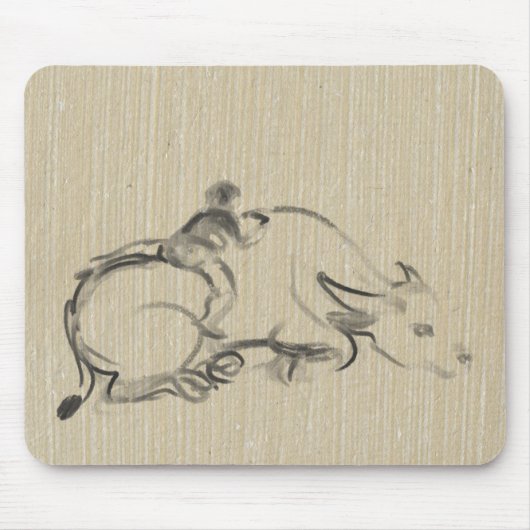 Water Buffalo Kind Chinesisch Ox Jahr 2021 MausP Mousepad (Vorne)