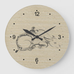 Water Buffalo Kind Chinesisch Ox Jahr Geburtstag W Große Wanduhr