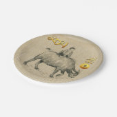 Water Buffalo Kind Chinesisch Ox Year 2021 PP Pappteller (Schrägansicht)