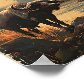 Water Buffalo Vintag Poster (Ecke)
