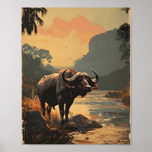 Water Buffalo Vintag Poster (Vorne)