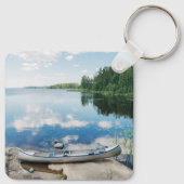Water | Canoe on Lake in Sweden Schlüsselanhänger (Rückseite)