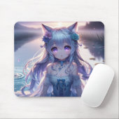 Water Catgirl Anime Princess Mousepad (Mit Mouse)