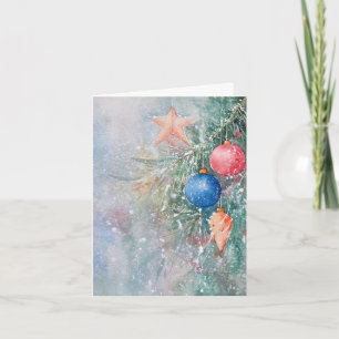 Water Color Bauble Weihnachtskarte festlich Karte