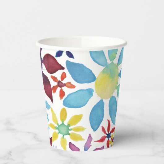 Water Color Flowers Paper Cup Pappbecher (Links)