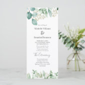 Water colored for wedding Eucalyptus Programm (Stehend Vorderseite)