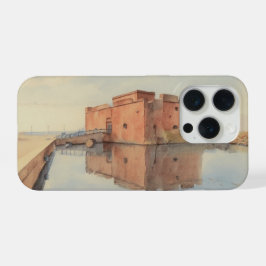 Water colour painting style image of Paphos Castle iPhone 15 Pro Hülle