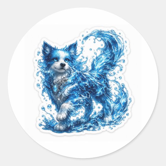 Water Dog Fantasy Sticker (Vorderseite)