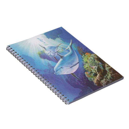 Water Dolphin Spiral Notebook Notizblock (Rechte Seite)