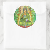 "Water Dragon" Kuan Yin Runder Aufkleber (Tasche)