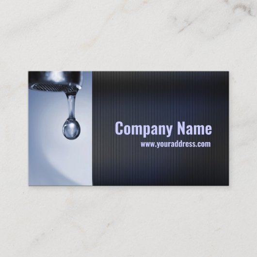 "Water Drop Plumber Business Card" Visitenkarte (Vorderseite)