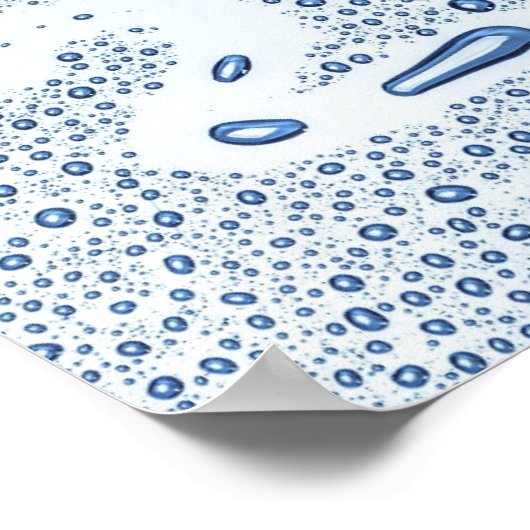 Water Drop Splash H2O Poster (Ecke)