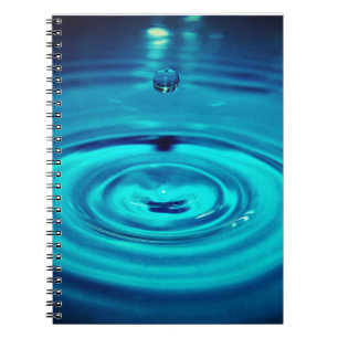 water drop splashing blue ripples splash notizblock