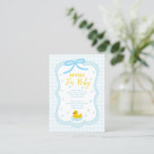 Water Droplets Gingham Baby Shower Books For Baby Begleitkarte (Stehend Vorderseite)