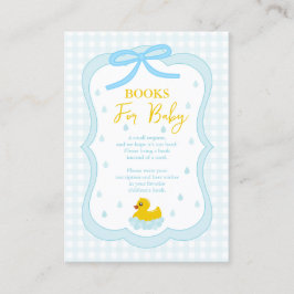 Water Droplets Gingham Baby Shower Books For Baby Begleitkarte