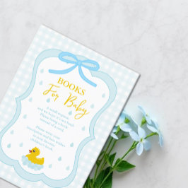 Water Droplets Gingham Baby Shower Books For Baby Begleitkarte