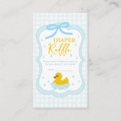 Water Droplets Gingham Baby Shower Diaper Raffle Begleitkarte (Vorderseite)