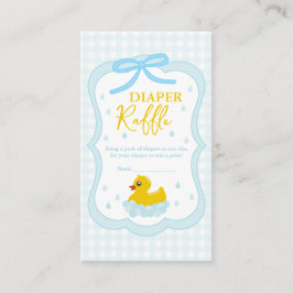 Water Droplets Gingham Baby Shower Diaper Raffle Begleitkarte