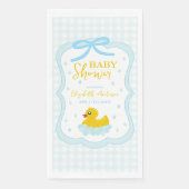 Water Droplets Gingham Boy Baby Shower Napkins Serviette (Vorderseite)