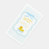 Water Droplets Gingham Boy Baby Shower Napkins Serviette (Ecke)
