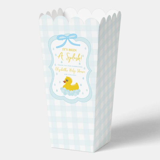 Water Droplets Gingham Boy Baby Shower Thank You Geschenkschachtel (Vorderseite)