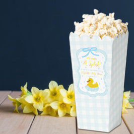 Water Droplets Gingham Boy Baby Shower Thank You Geschenkschachtel