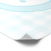 Water Droplets Gingham Boy Baby Shower Welcome Poster (Ecke)