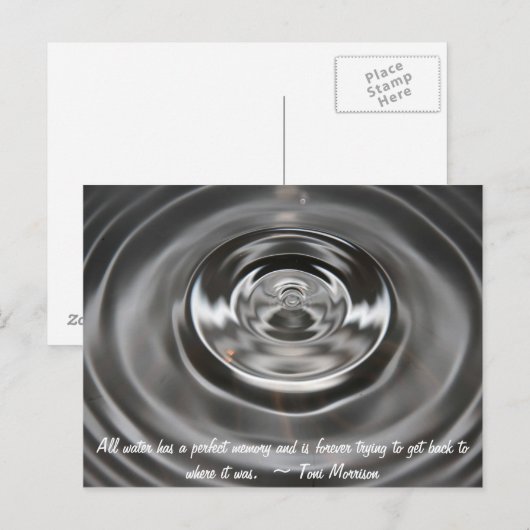 Water Drops and Quotes Postkarte (Vorne/Hinten)