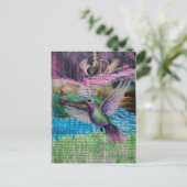 Water Flow Through Abstract Mixed Media Collage Postkarte (Stehend Vorderseite)