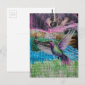 Water Flow Through Abstract Mixed Media Collage Postkarte (Vorne/Hinten)