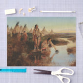 "Water for Camp" Cowboy Art von Charles Russell Seidenpapier (Handwerk)