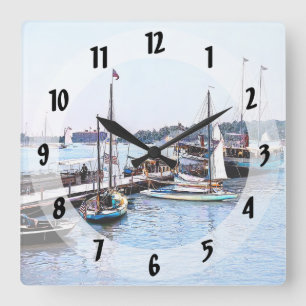 Water Front Put-In-Bay OH c1904 Quadratische Wanduhr