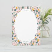 Water Garden Floral Bridal Shower Cute CUSTOM Dankeskarte (Stehend Vorderseite)