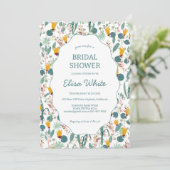 Water Garden Floral Bridal Shower Cute CUSTOM  Einladung (Stehend Vorderseite)