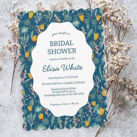 Water Garden Floral Bridal Shower Cute CUSTOM Einladung