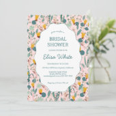 Water Garden Floral Bridal Shower Cute CUSTOM  Einladung (Stehend Vorderseite)