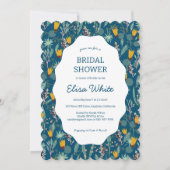 Water Garden Floral Bridal Shower Cute CUSTOM Einladung (Vorderseite)
