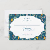 Water Garden Floral Bridal Shower Cute CUSTOM RSVP Karte (Vorderseite)